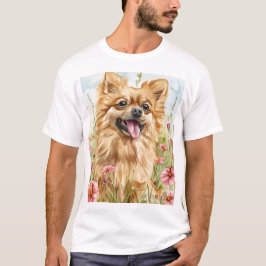 Title: Pomeranian Dad Shirt – Watercolor