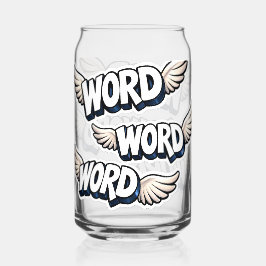 Title retro word 3-D graffiti angel wing and cool Dosenglas