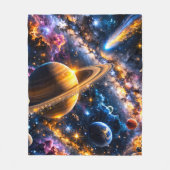 Title Saturn and comic galactic plush blanket de Fleecedecke (Vorderseite)