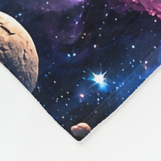Title Saturn and comic galactic plush blanket de Fleecedecke (Ecke)