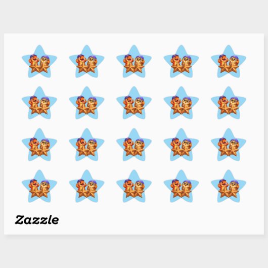 Title star shaped sticker sheet for teacher gradin (Blatt)
