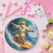 Title surfing Moses biblical art party paper plate Pappteller (Party)