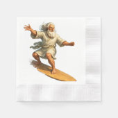 Title surfing Moses funny biblical art party paper Serviette (Vorderseite)