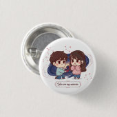 Title: "You Are My Universe" Cute Couple Proposing Button (Vorne & Hinten)