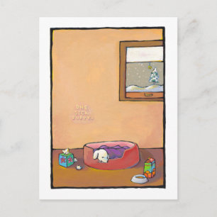 Titled: Sick Puppy - bezaubernde Kunst kalte Gripp Postkarte