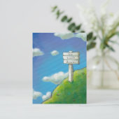 Titled: Zu hoch - Schild sagt "Geh wieder runter." Postkarte (Stehend Vorderseite)