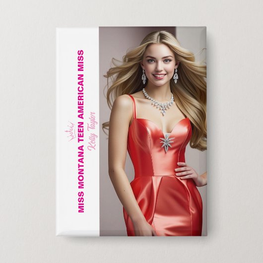 Titleholder Photo Button for Pageants - Rectangle (Vorderseite)