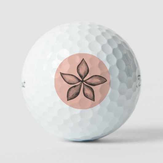 Titleist 2023 Pro V1 Schwarze Blume auf Rosa Golfball (Vorderseite)