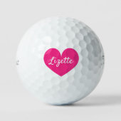 Titleist Pro V1 Damen-Golfbälle mit rosa Herz Golfball (Vorderseite)