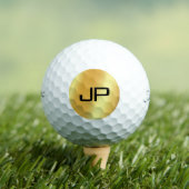 Titleist Pro V1 elegantes Schwarz-Gold-Monogramm Golfball (Insitu T-Shirt)