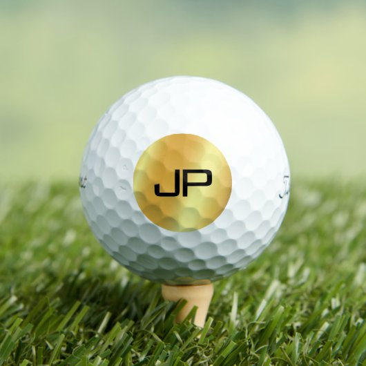 Titleist Pro V1 elegantes Schwarz-Gold-Monogramm Golfball (Insitu T-Shirt)