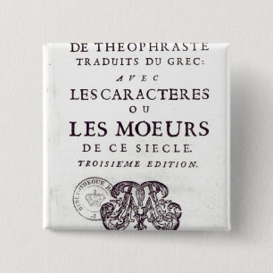 Titlepage 'Les Caracteres de Theophraste Button