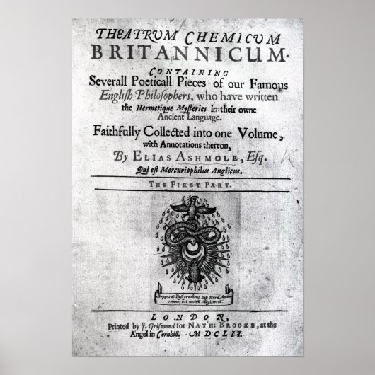 Titlepage 'Theatrum Chemicum Britannicum' Poster (Vorne)