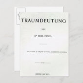 Titlepage to Die Traumdeutung by Sigmund Freud Postkarte (Vorne/Hinten)