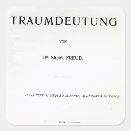 Titlepage to Die Traumdeutung by Sigmund Freud Quadratischer Aufkleber (Vorderseite)