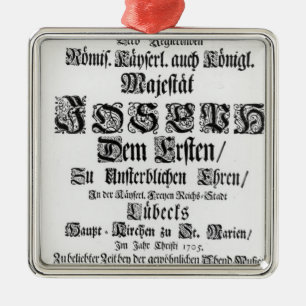 Titlepage von Abendmusik, 1705 Silbernes Ornament