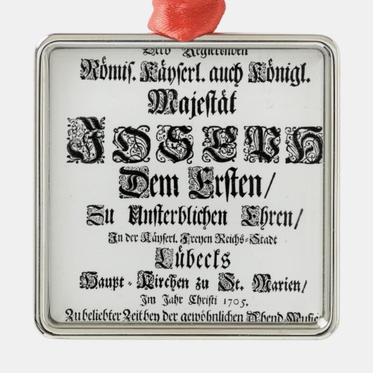 Titlepage von Abendmusik, 1705 Silbernes Ornament (Vorne)
