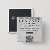 Titlepage von "Nouve Musiche" durch Giulio Caccini Button (Vorne & Hinten)