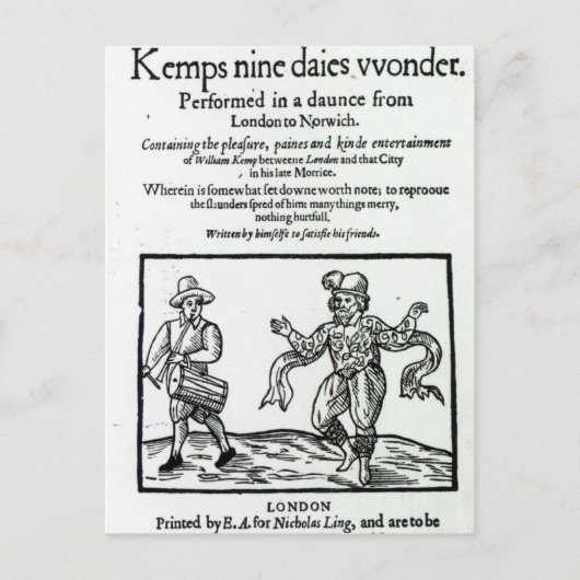 Titlepage zu William Kemps Postkarte (Vorderseite)