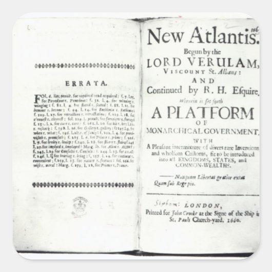 Titlepages zu Francis Bacons Quadratischer Aufkleber (Vorderseite)