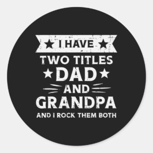 Titles Vater Grandpa Funny Vaters Großeltern Tag P Runder Aufkleber