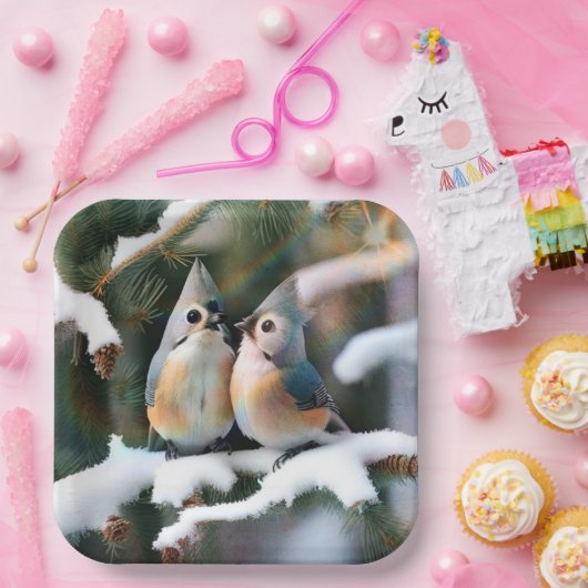 Titmaus Couple Pappteller (Party)