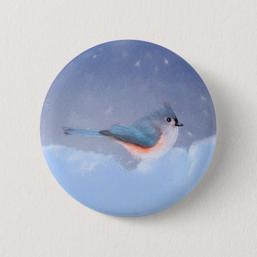 Titmausmalerei - Niedliche Original Hundkunst Button (Vorderseite)