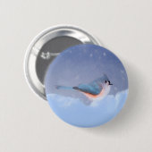 Titmausmalerei - Niedliche Original Hundkunst Button (Vorne & Hinten)
