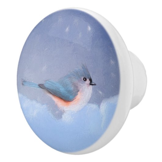 Titmausmalerei - Niedliche Original Hundkunst Keramikknauf (Rechts)