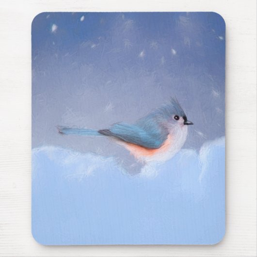 Titmausmalerei - Niedliche Original Hundkunst Mousepad (Vorne)