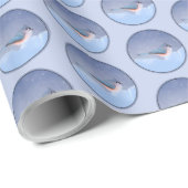 Titmausmalerei - Original Bird Art Geschenkpapier (Rolleneckpunkt)