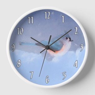 Titmausmalerei - Original Wild Bird Art Uhr