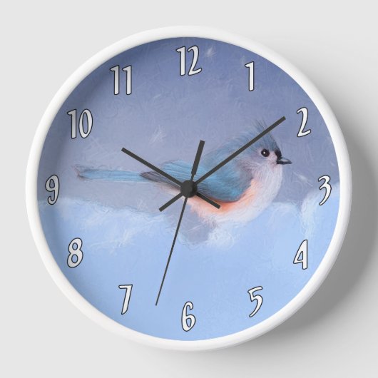 Titmausmalerei - Original Wild Bird Art Uhr (Vorderseite)