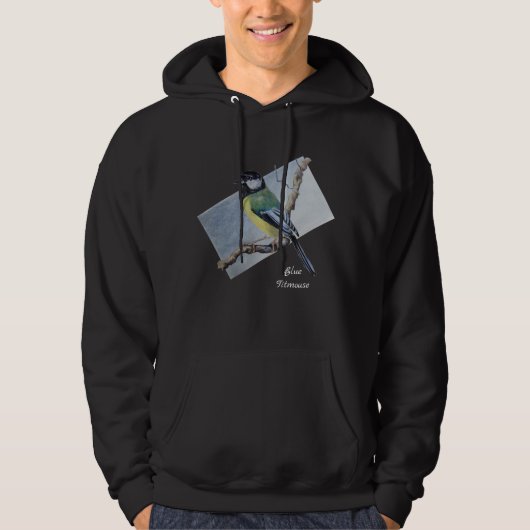 Titmouse auf Blau Hoodie (Vorderseite)