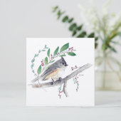 Titmouse Bird Art Card Karte (Stehend Vorderseite)