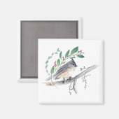 Titmouse Bird Art Magnet (Vorderseite/Rückseite)