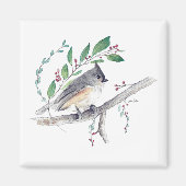 Titmouse Bird Art Magnet (Vorne)