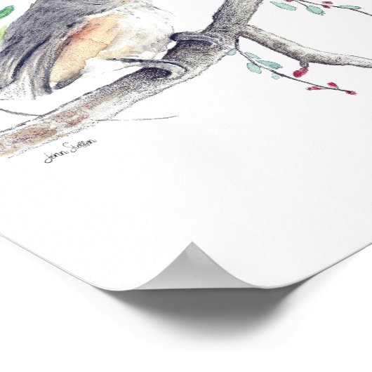 Titmouse Bird Art Print Poster (Ecke)