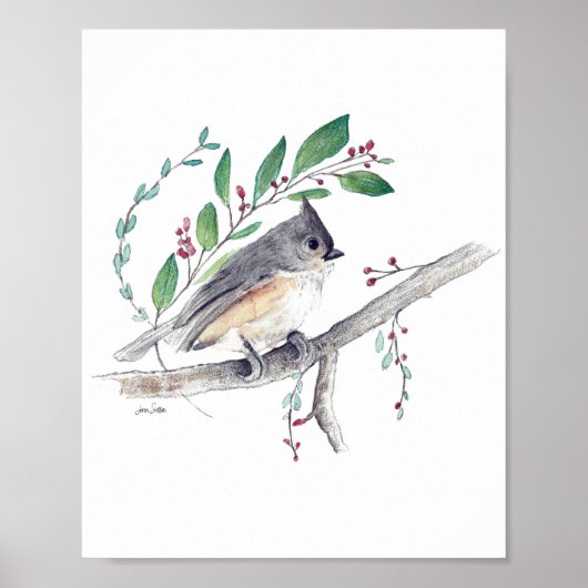 Titmouse Bird Art Print Poster (Vorne)