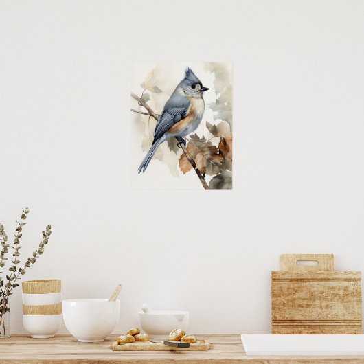 Titmouse Bird Art Print Poster (Küche)