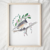 Titmouse Bird Art Print Poster