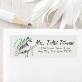 Titmouse Bird Art Return Label