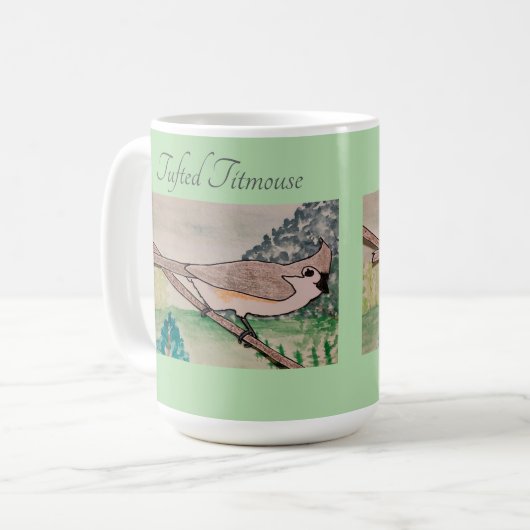 Titmouse blass Green Kaffeetasse (Vorderseite Links)