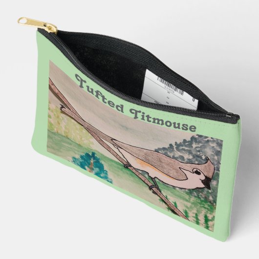 Titmouse blass Green Zubehörtasche (Offen)