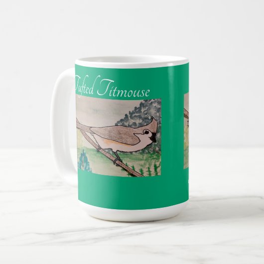 Titmouse Green Blue Kaffeetasse (Vorderseite Links)