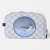 Titmouse in Snow Painting Original Bird Art Waschbeutel (Vorderseite)