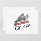Titmouse Tufted Titmice Niedlich Bird Gift Postkarte (Vorne/Hinten)