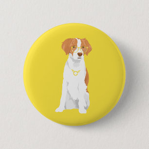 Tito der Bretagne-Hund für Hundeliebhaber Button