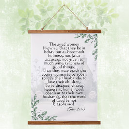 Titus 2 Frau Schrift Vintage Cottagecore Wandteppich Mit Holzrahmen