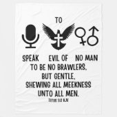 Titus 3:2 KJV Bibel Vers Zitat Fleecedecke (Vorderseite)